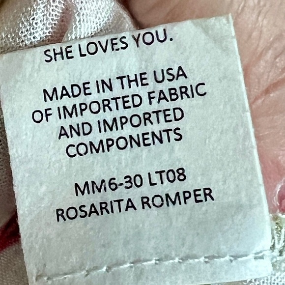 EUC Show Me Your Mumu Rosarita Romper XS Aloha Bloom Tropical Off Shoulder Boho - Picture 14 of 16